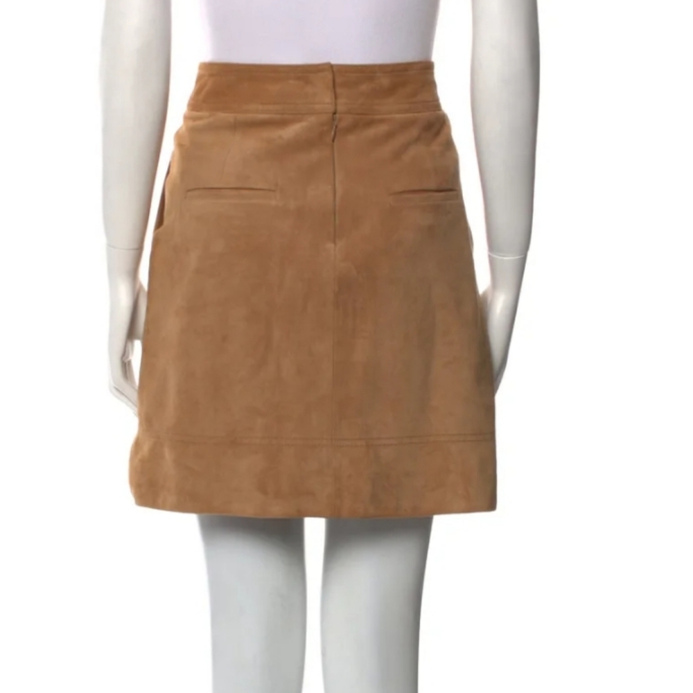 Vince Goat Leather And Silk Women's Skirt - Picture 2 of 5